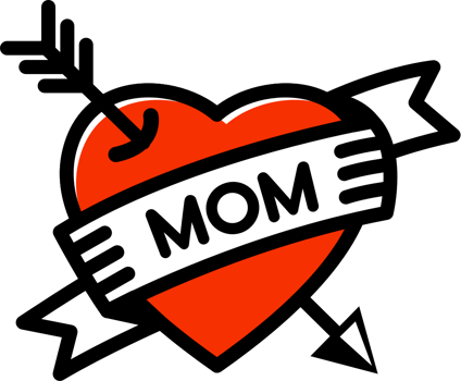 Heart mom tattoo vector