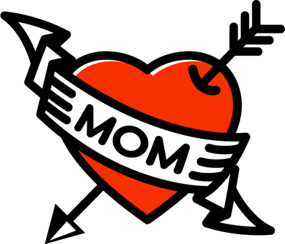 Heart mom tattoo vector