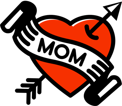 Heart mom tattoo vector