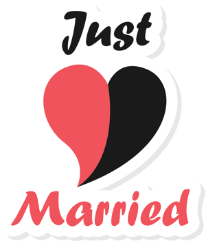 Heart just married vector