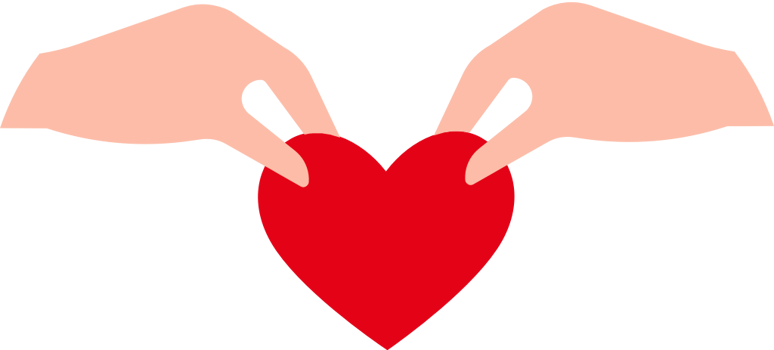 Heart helping hand vector