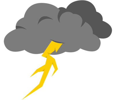 Lightning cloud vector