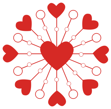 Heart snow flake vector