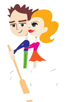 Love couple in cloud vector
