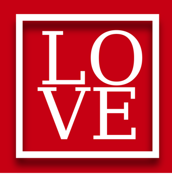Love typography vector