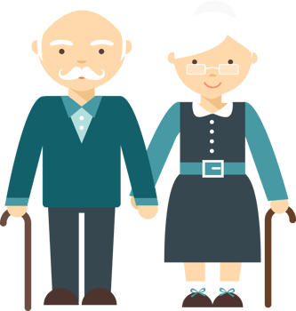 Senior couple in love vector