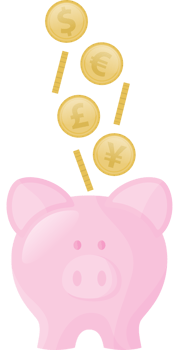 Piggy bank saving vector