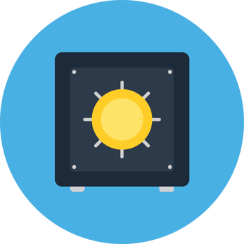 Money icon safety box vector