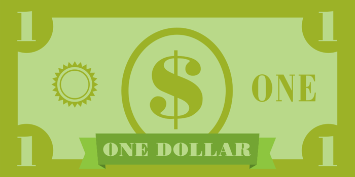Bill 1 dollar vector