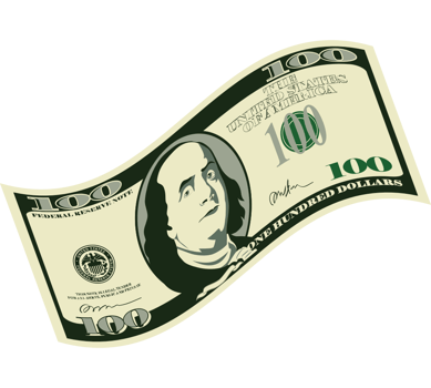 100 dollars bill vector