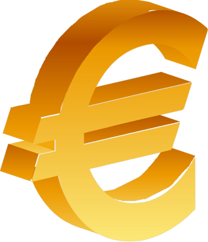 3D currency symbol euro vector