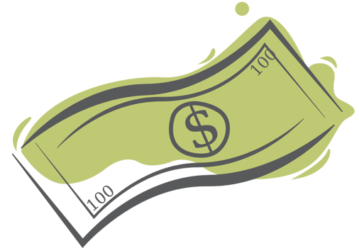 100 dollars hand drawing vector