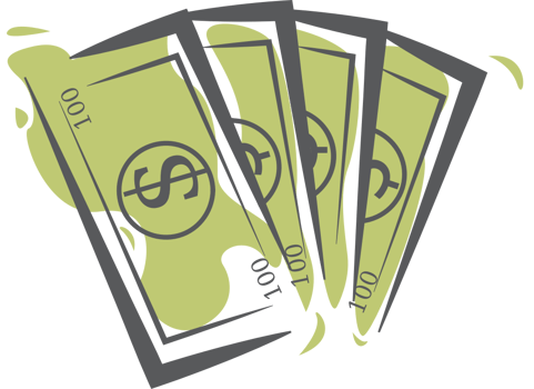 100 dollars hand drawing vector