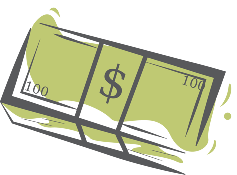 100 dollars hand drawing vector