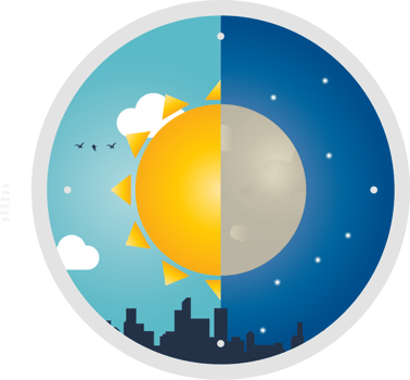 Moon and sun vector
