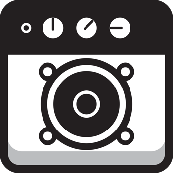 Round square music icon speaker vector