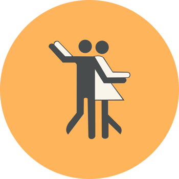 Music circle icon dance couple vector