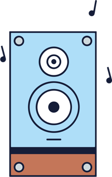 Music instruments speaker vector