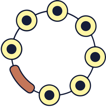 Music instruments tambourine vector