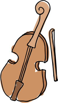Hand drawn music instrument violin vector