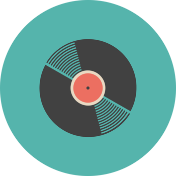 Music flat icon vinyl record vector