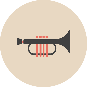 Music flat icon trumphet vector