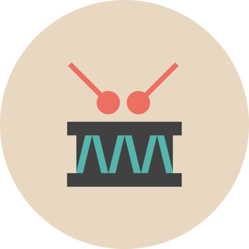 Music flat icon drum vector