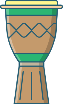 Music instrument line icon djembe vector