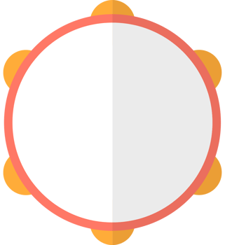 Music instrument tambourine vector