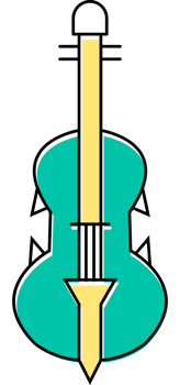 Music instrument violin vector