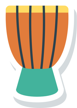 Music instrument icon djembe vector