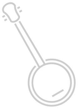 Linear music instrument banjo vector