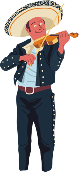 Mariachi player violin vector
