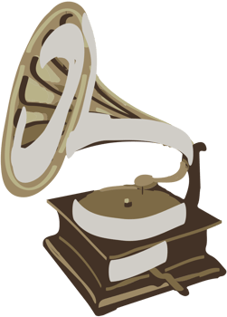 Music gramophone vector