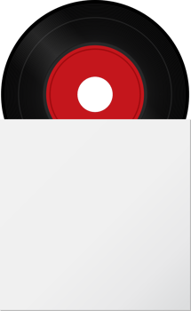 Vinyl record disc with cover vector