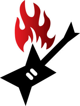 Guitar on fire vector