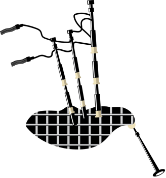 Music instrument bagpipes vector