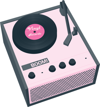 Vintage music equipment vinyl player vector