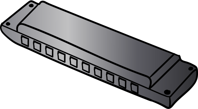 Hand drawn harmonica vector