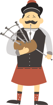 Bagpipes musician vector