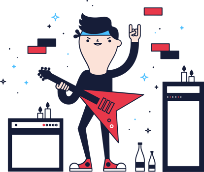Rock star character vector