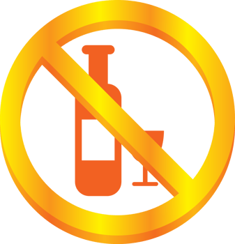 No drink sign gold  vector