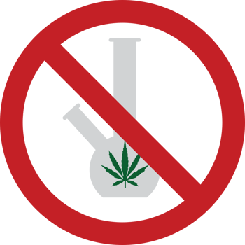 No drugs sign bong vector