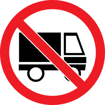 Prohibited sign no truck vector