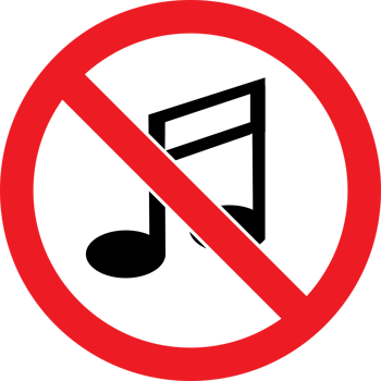 Prohibited sign no music vector