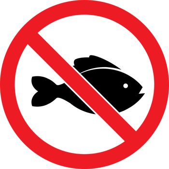 Prohibited sign no fish vector