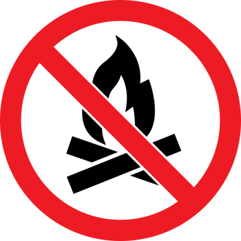 Prohibited sign no fire camp vector