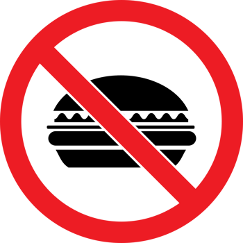 Prohibited sign no junk food vector