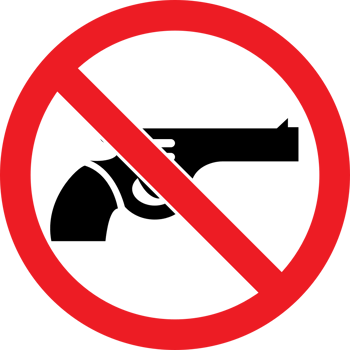 Prohibited sign no firearms vector