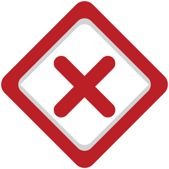 Incorrect sign diamond vector
